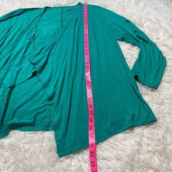 TORRID Super Soft Teal Drape Open Front Cardigan Plus Size 2X Stretchy - Picture 5 of 9